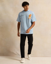 Load image into Gallery viewer, تي شيرت رجالي أزرق بغطاء رأس
