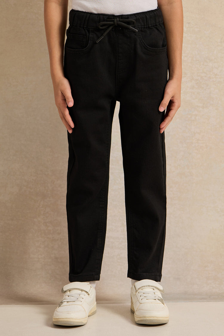 بنطلون جينز أسود سهل الارتداء للأولاد