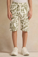 Load image into Gallery viewer, طقم جاكار زيتوني كاجوال للأولاد الكبار (قطعتان)
