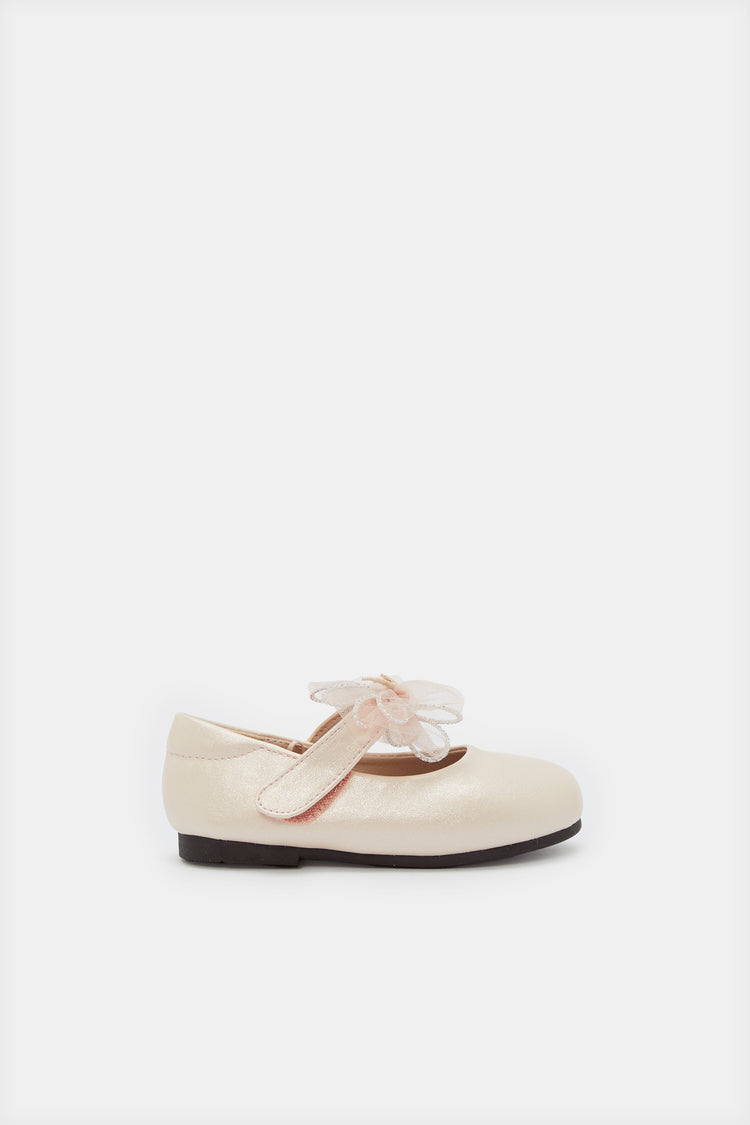 حذاء باليه وردية اللون للبنات الرضع