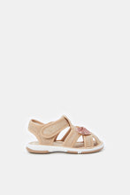 Load image into Gallery viewer, صندل مزين بالترتر الذهبي للبنات الرضع
