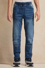 Load image into Gallery viewer, بنطال جينز أزرق داكن للأولاد الكبار بطول الركبة
