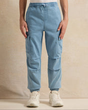 Load image into Gallery viewer, بنطال رياضي أزرق سادة للأولاد الكبار
