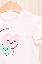 Load image into Gallery viewer, تي شيرت أبيض مزخرف للبنات الرضع
