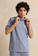 Load image into Gallery viewer, تي شيرت هودي أزرق بترولي S/S مودال تي شيرت: أزرق: 8-9 سنوات
