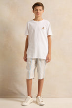 Load image into Gallery viewer, شورت مخطط أبيض للأولاد الكبار
