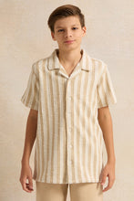 Load image into Gallery viewer, قميص مخطط باللون البيج للأولاد الكبار
