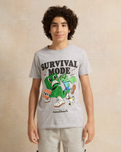 Load image into Gallery viewer, تي شيرت رمادي MEL SURVIVAL MODE MINECRAFT TEE: رمادي متوسط: 8-9 سنوات
