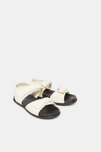 Load image into Gallery viewer, صندل مريح بشريط فيلكرو أبيض للأولاد
