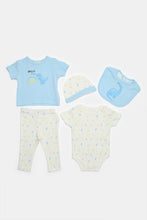 Load image into Gallery viewer, مجموعة هدايا مطبوعة باللونين الأزرق الفاتح والأبيض (5 قطع)
