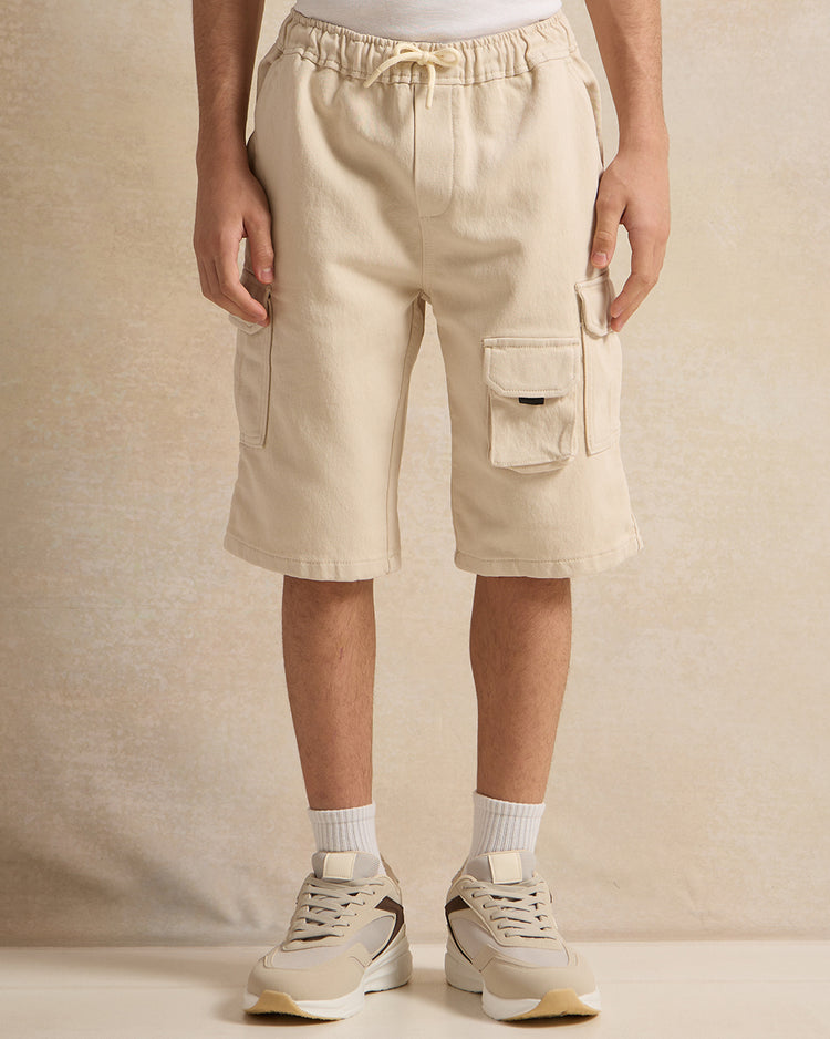شورت كارغو بجيوب بيج للأولاد الكبار