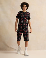 Load image into Gallery viewer, تي شيرت تي شيرت أسود مقاس كبير AOP CHICAGO BULLS: أسود: 8-9 سنوات
