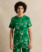 Load image into Gallery viewer, تي شيرت تي شيرت أخضر بمقاس كبير AOP BOSTON CELTICS: أخضر: 8-9 سنوات
