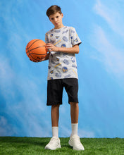 Load image into Gallery viewer, تي شيرت رمادي مقاس كبير تي شيرت AOP GOLDEN STATE WARRIORS: رمادي متوسط: 8-9 سنوات
