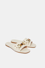 Load image into Gallery viewer, حذاء نسائي أبيض ميول مع حافة مشبك
