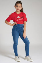 Load image into Gallery viewer, Blue Basic Jegging جينز بقصة جيغينز باللون الكحلي
