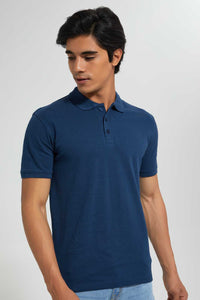 Indigo Polo Shirt تيشيرت بولو باللون الأزرق