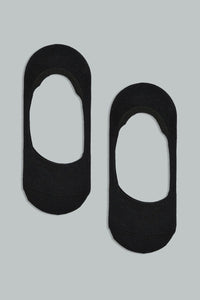 Black Invisible Socks (Pack Of 2) جوارب سوداء غير مرئية (قطعتان)