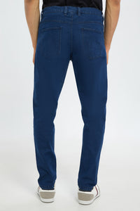 بنطلون جينز بخمسة جيوب باللون الأزرق للرجال