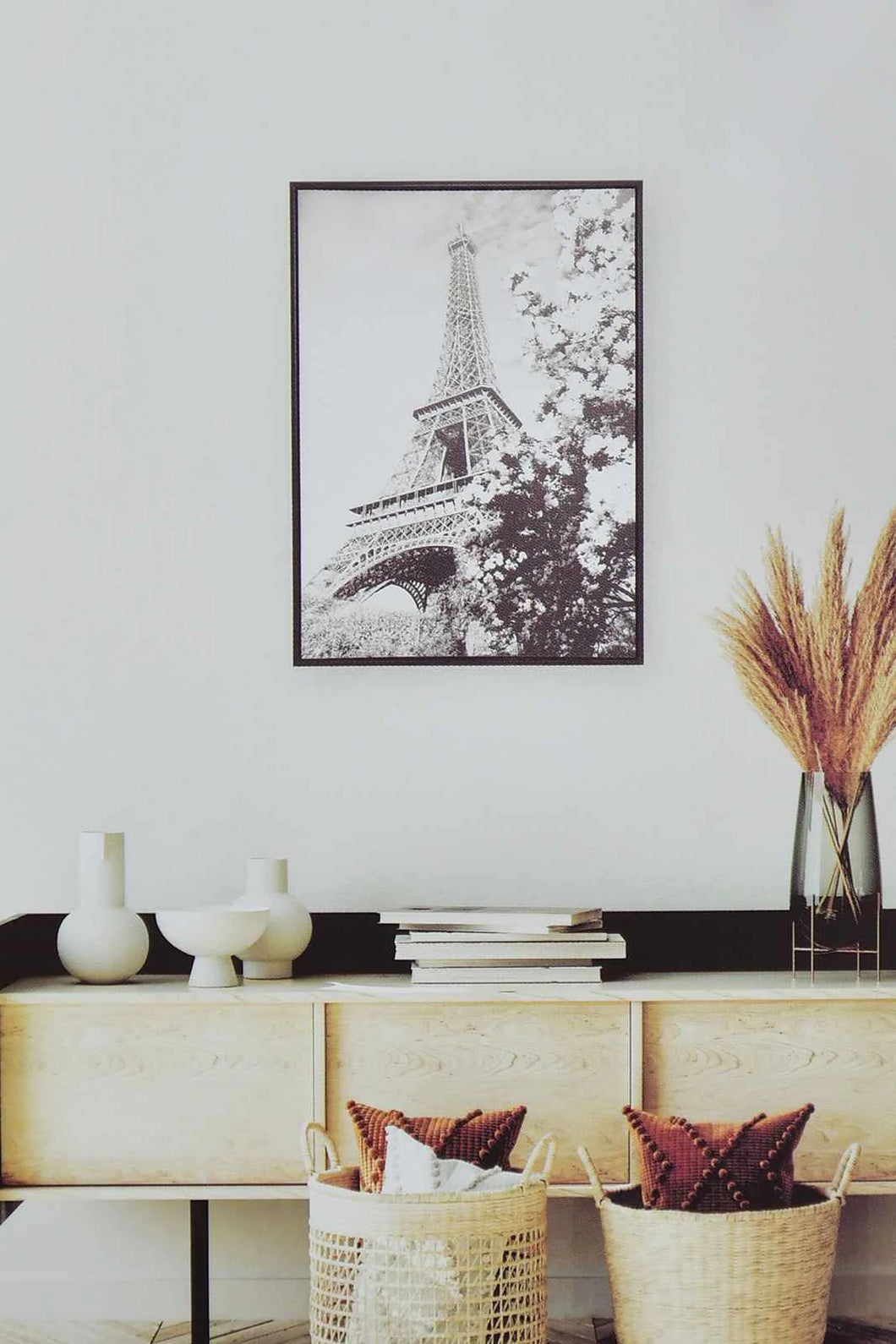 Black Eiffel Tower Scenery with Floating Wall Frame إطار أسود بصورة كاملة لبرج إيفل