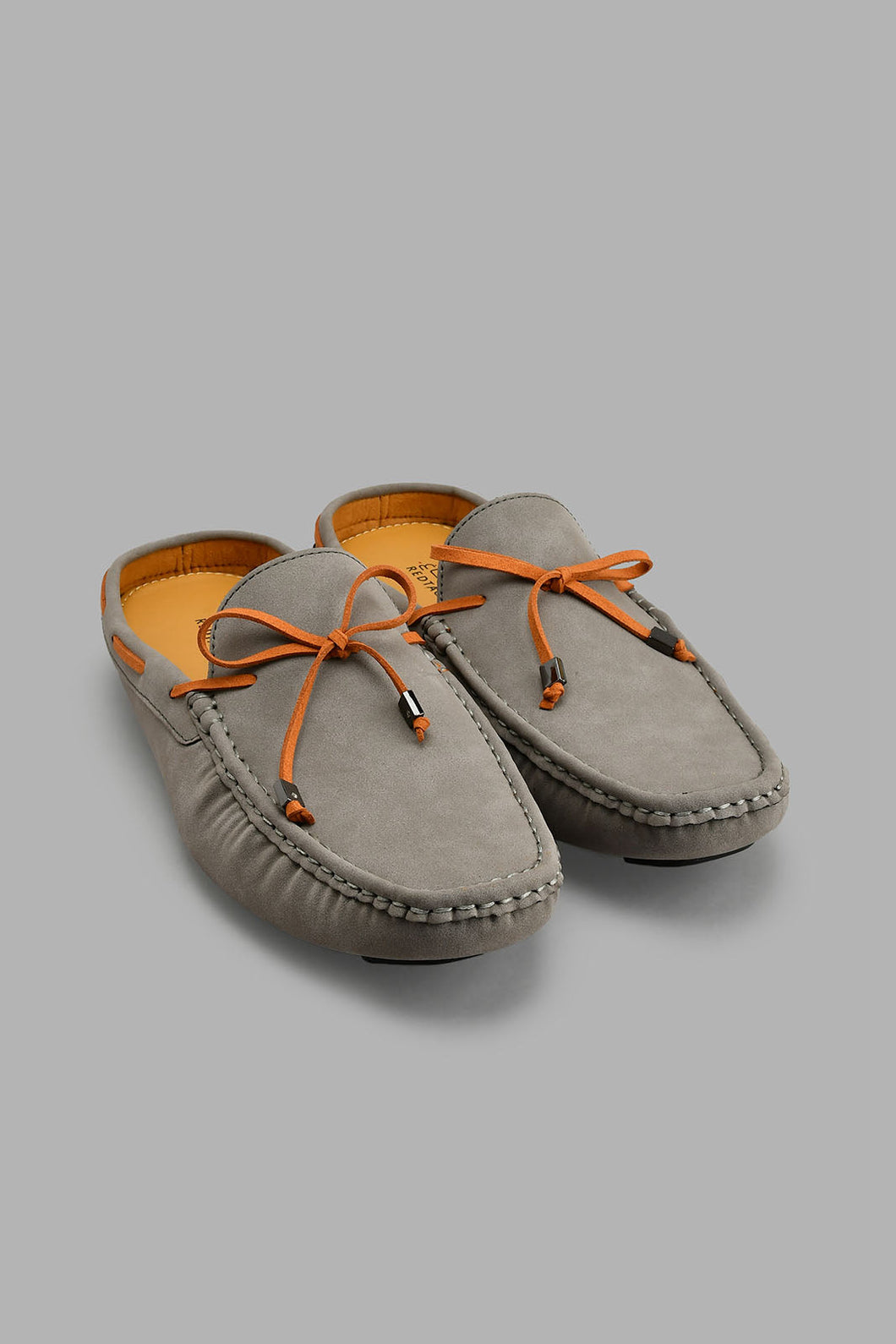 Grey Mule With Bow Trim حذاء باللون الرمادي بفيونكة