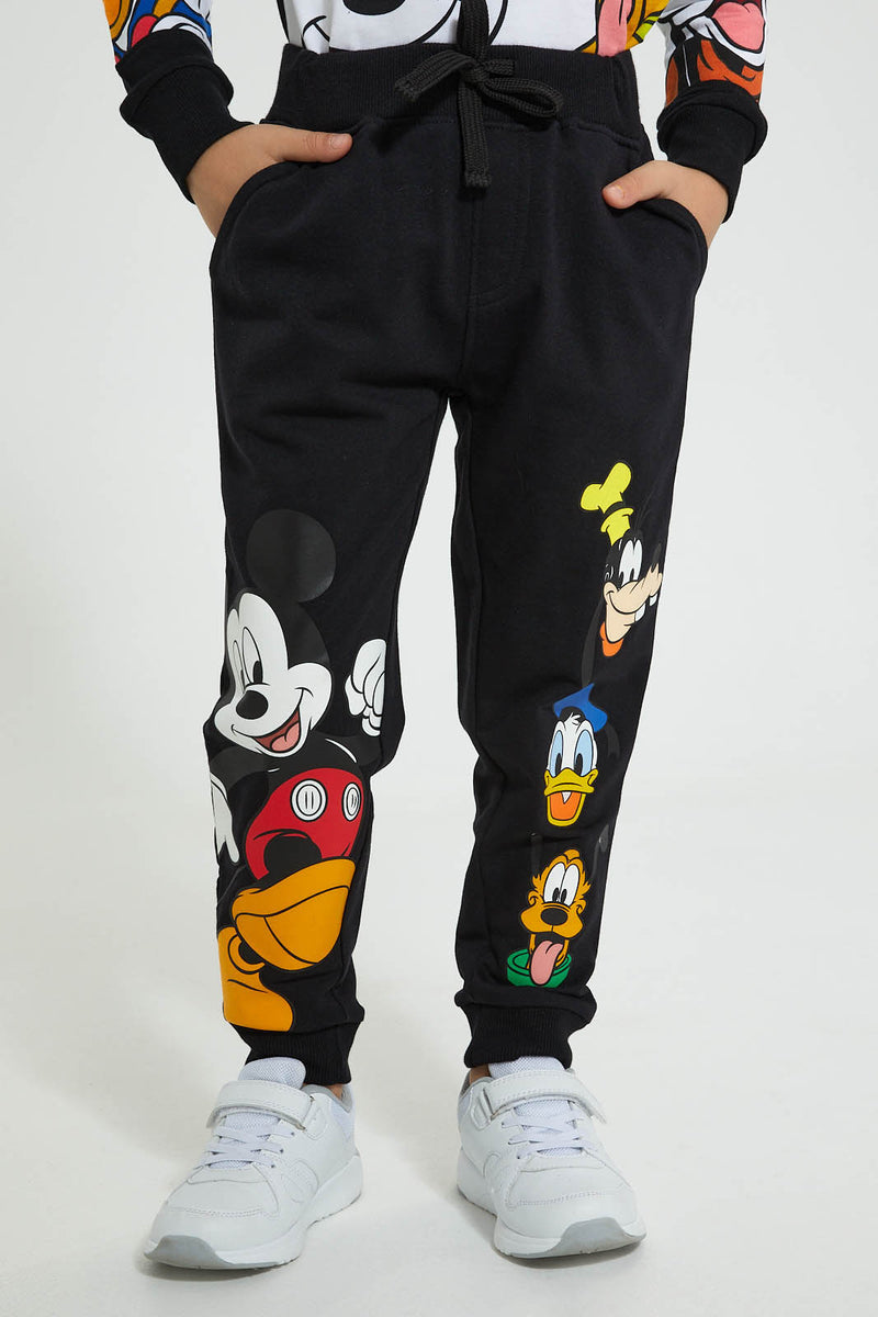 Black Mickey Mouse Jog Pant ينطلون رياضي باللون الأسود طبعة ميكي ماوس
