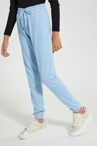 Blue Basic Jogger بنطلون رياضي أزرق فاتح سادة