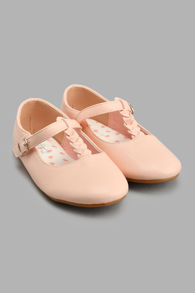 Pink T-Bar Ballerina حذاء باليرينا باللون الوردي
