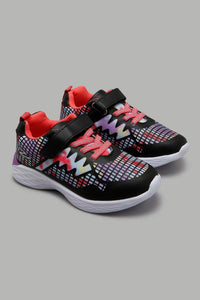 Black And Pink Mesh Sneaker حذاء رياضي باللون الأسود والوردي