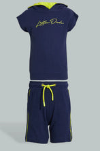 Load image into Gallery viewer, Navy Printed Casual Set (2 Piece)
