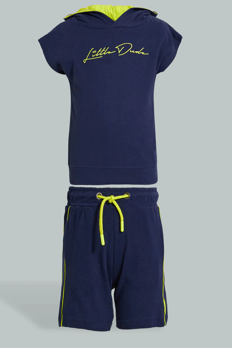 Navy Printed Casual Set (2 Piece)