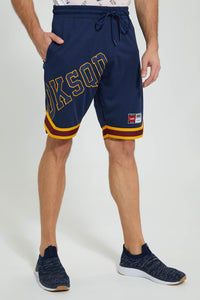 Navy Sports Short شورت رياضي بطبعة باللون الكحلي