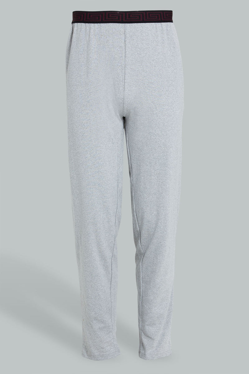 Grey Pyjama Bottom With Elastic Waistband بنطلون بيجامة مطاطي باللون الرمادي