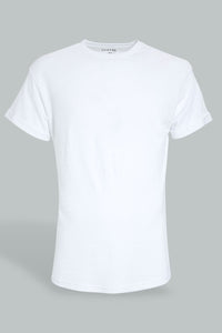 White Jacquard T-Shirt تيشيرت بملمس بارز باللون الأبيض