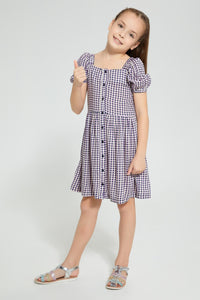 Lilac Checkered Dress فستان كروهات باللون الليلكي