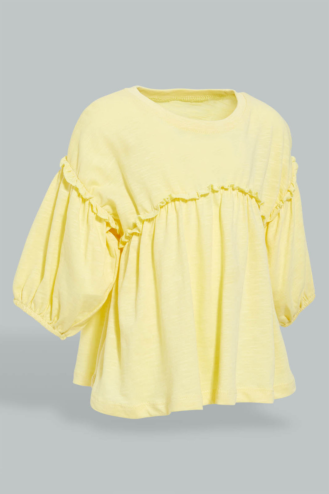 Yellow Long Sleeved Blouse بلوزة باللون الأصفر بأكمام طويلة
