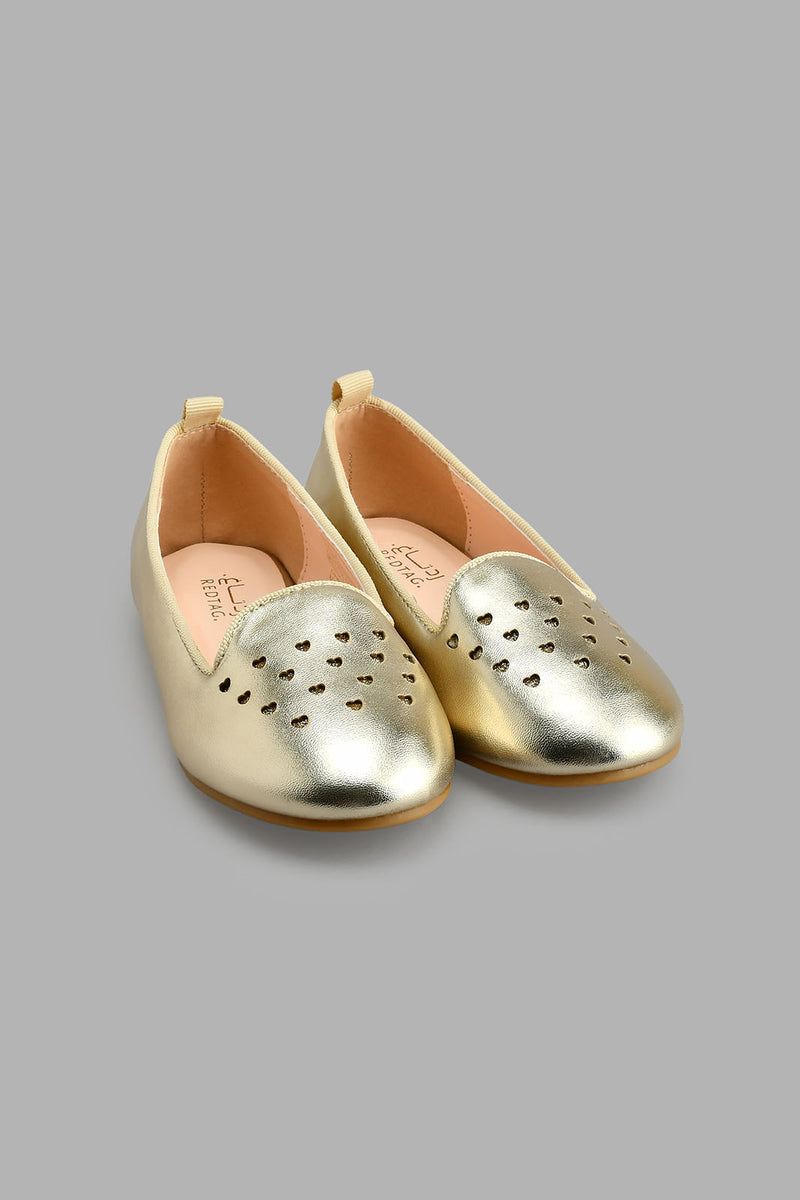 Gold Heart Laser Cut Ballerina بالرينا مزينة باللون الذهبي