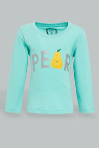 Teal Pear Graphic T-Shirt تيشيرت تركواز بطبعة إجاص