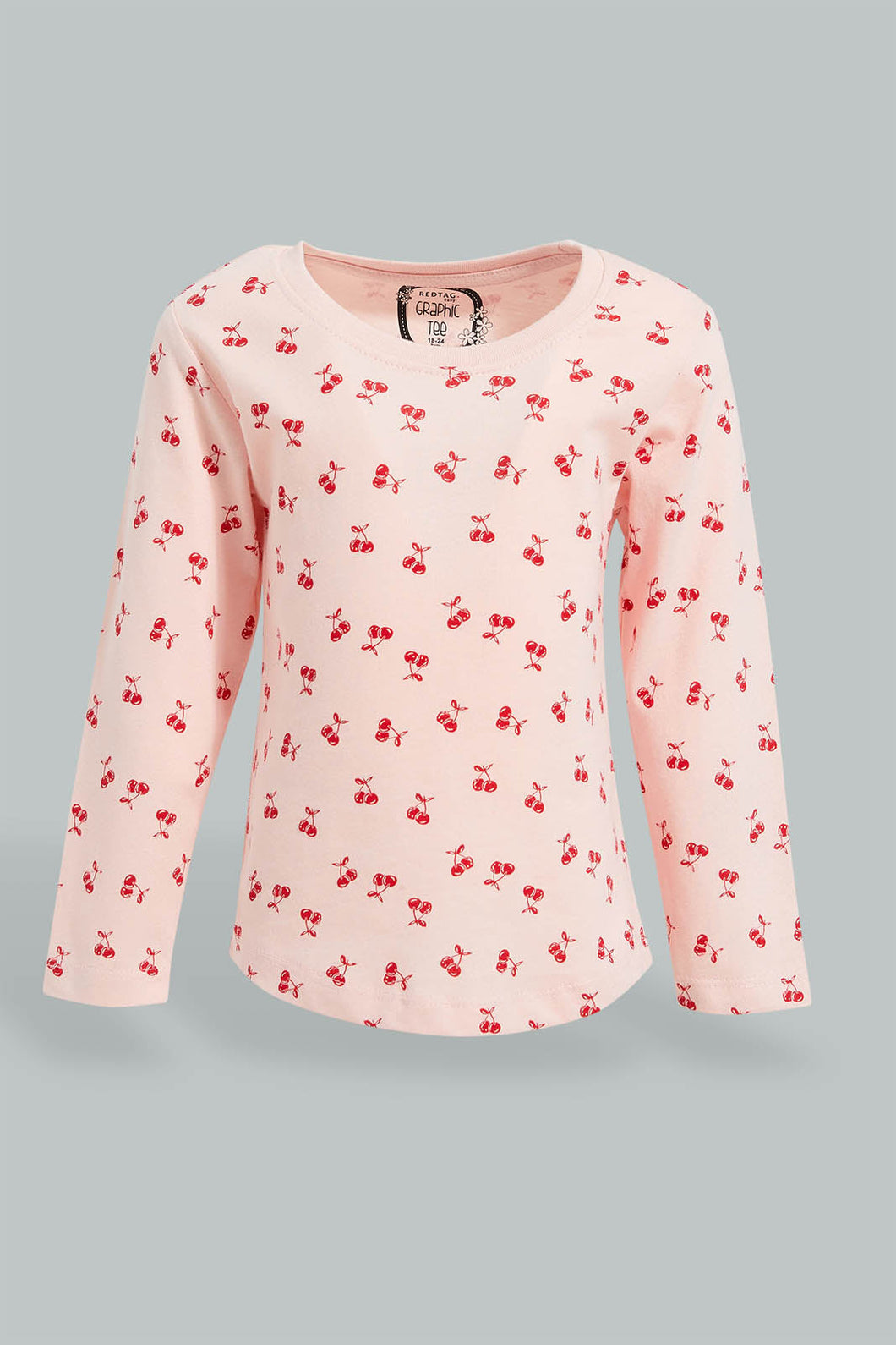Pink Cherry Graphic T-Shirt تيشيرت بلون وردي بطبعة كرز