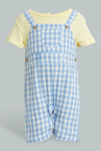 Load image into Gallery viewer, Yellow And Blue Dungaree Romper
