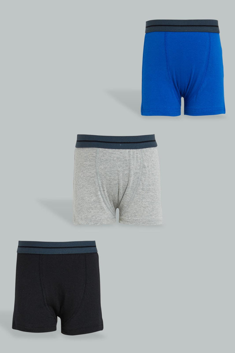 Assorted Boxer Short For Senior Boys (Pack of 3) مجموعة بوكسر شورت بألوان مختلفة للأولاد الكبار (3 قطع)