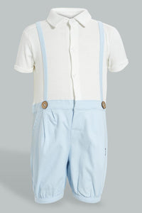 Blue And White Dungaree For Babies رومبير باللوني الأزرق والأبيض