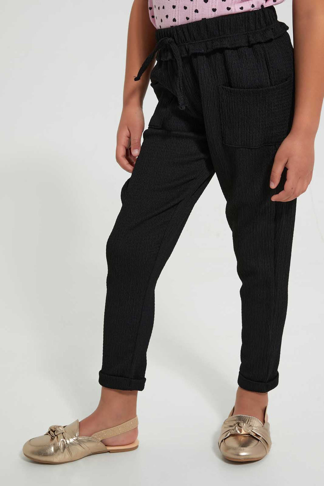 Black Crinkled Trouser بنطلون مجعد باللون الأسود