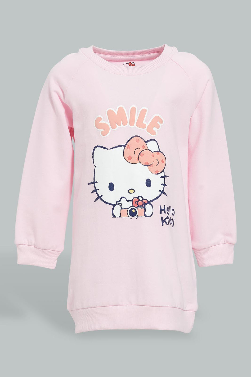 Pink Hello Kitty Sweat Dress For Baby Girls فستان بطبعة هيلو كيتي
