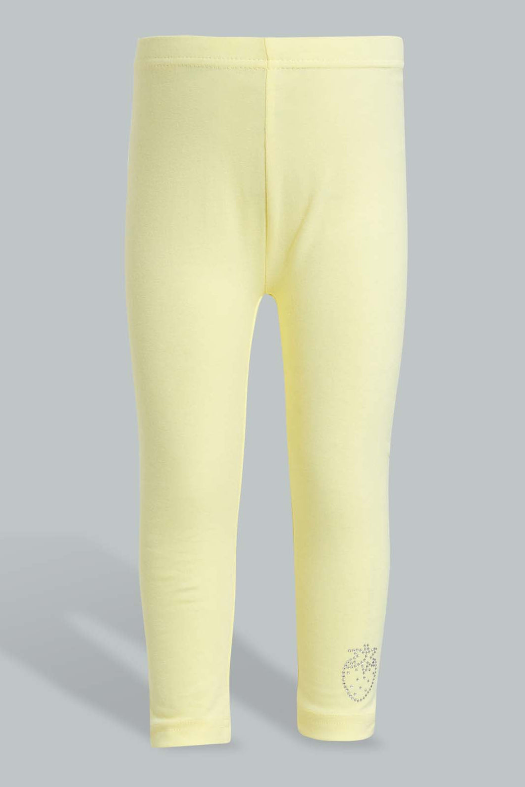 Yellow Plain Legging For Baby Girls ليغينغز باللون الأصفر للأطفال البنات