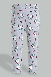 Grey Hello Kitty Printed Legging ليجينجز بطبعة هيلو كيتي باللون الرمادي