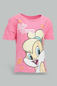 Pink Lola Bunny T-Shirt For Baby Girls تيشيرت باللون الوردي بطبعة لولا للبنات الرضع