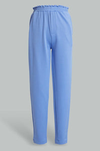 Blue Elasticated Active Pant For Senior Girls بنطلون بخصر مطاطي باللون الأزرق للبنات الكبار