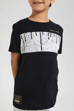 Load image into Gallery viewer, Black Splat Print T-Shirt
