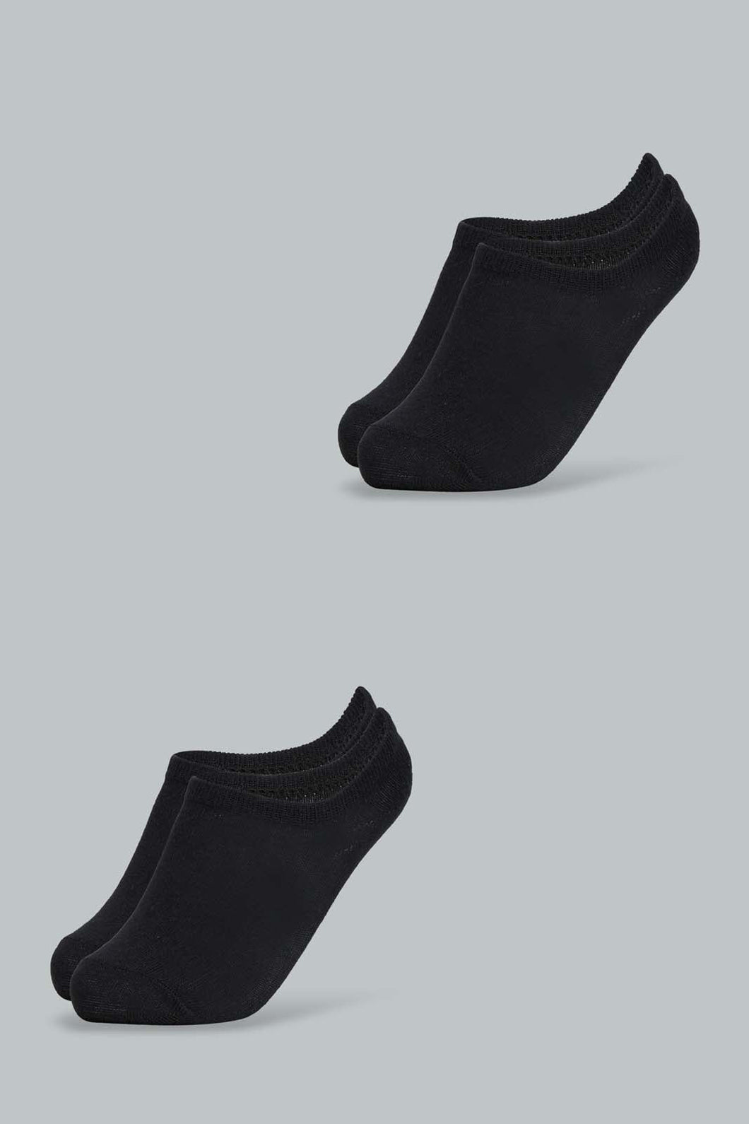 Black Invisible Socks For Boys (Pack of 2) طقم جوارب باللون الأسود للأولاد (زوجين)
